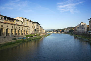 Ponte alle Grazie bridge in Florence in Italy in summer