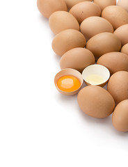 Eggs with space for your text isolated on white background