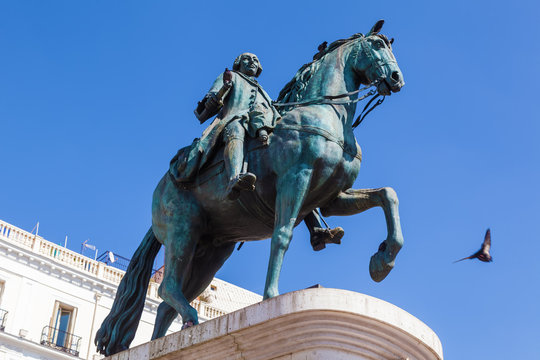 Reiterstatue von Juan Carlos dem II in Madrid, Spanien