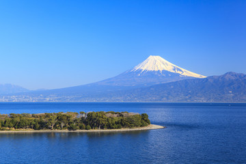 Fototapeta premium Osezaki and Mt. Fuji seen from Nishiizu, Shizuoka, Japan