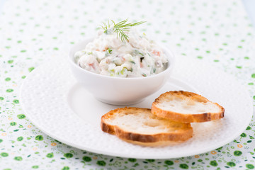 Soft cheese spread with salmon and green onions