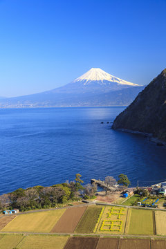 Suruga Bay and Mt. Fuji seen from Nishiizu Ita, Shizuoka, Japan