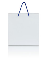 white paper bag on white background