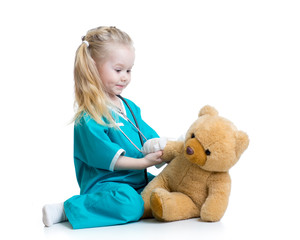 child girl playing doctor