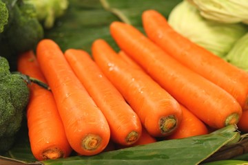 fresh carrots at the market