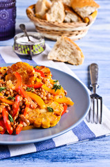 Lentils with paprika and corn