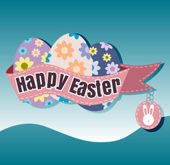 Happy Easter Typographical blur Background vector format eps 10