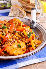 Lentils with paprika and corn