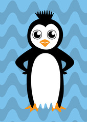 Colorful happy penguin