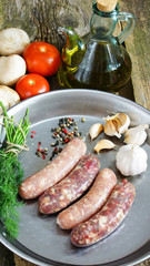 homemade raw sausages - chicken and beef sausages