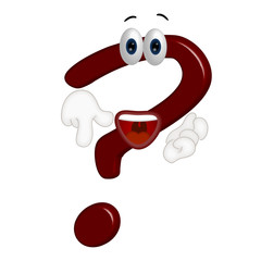 Funny question mark cartoon illustration faq
