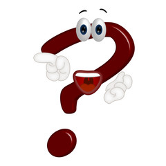 Funny question mark cartoon illustration faq