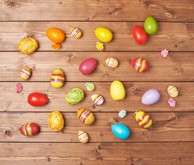 Multiple Easter egg decorations composition