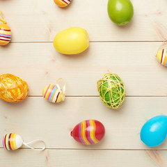 Multiple Easter egg decorations composition