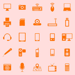 Gadget color icons on orange background