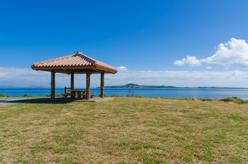 沖縄県　西表島　野原崎から見える小浜島