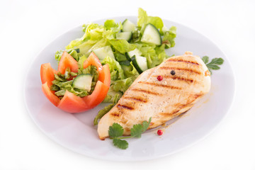 chicken breast and salad