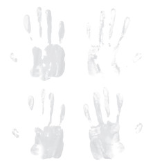 Fototapeta premium Oil paint hand palm prints