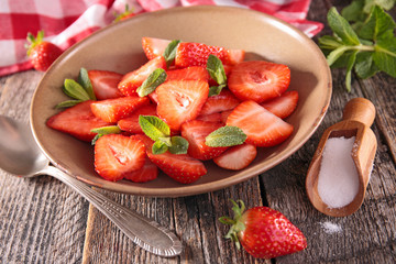 strawberry on bowl