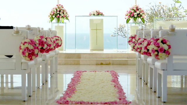 Bali glass church wedding