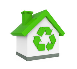 Obraz premium House with Recycle Symbol