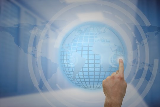 Composite image of hand pointing - Powered by Adobe