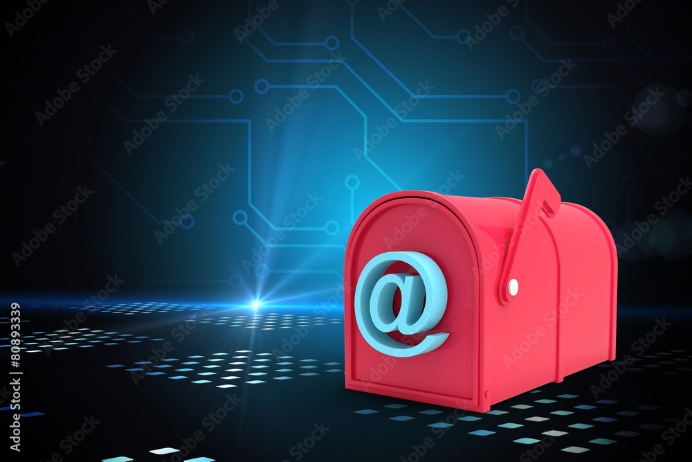Aufkleber composite image of red email post box
