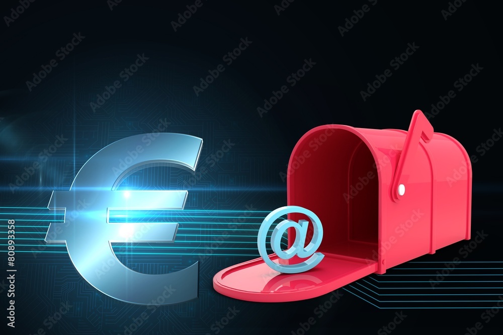 Aufkleber composite image of red email post box