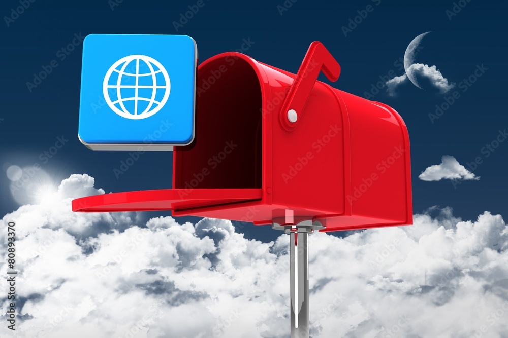 Poster composite image of red email postbox