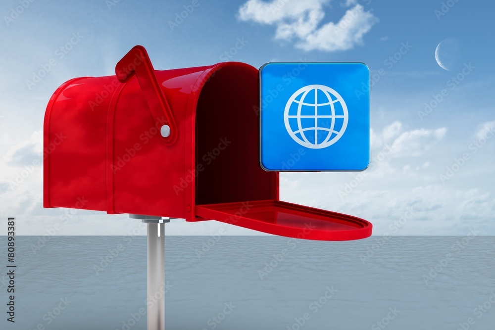 Poster composite image of red email postbox