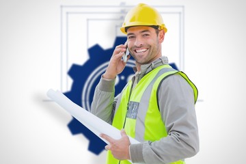 Composite image of happy architect