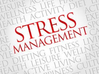 Stress Management word cloud, health concept