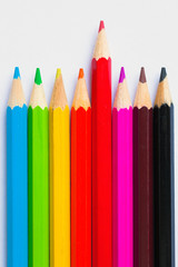 Colorful Pencils on a white table