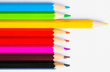 Colorful Pencils on a white table