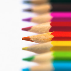 Obraz premium Colorful Pencils on a white table