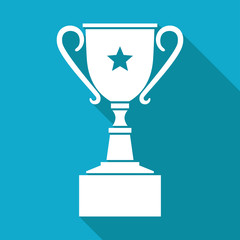 Vector flat white trophy