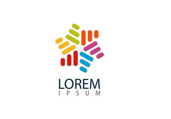 Colorful abstract logo design. Creative infinity shape.