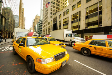 Fototapeta na wymiar Taxis à New York