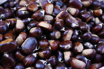 Chestnuts close up