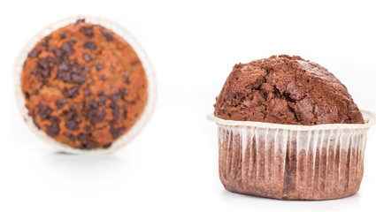 Muffins with chocolate.