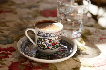 Turkish coffee at street cafe