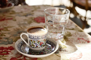 Turkish coffee at street cafe