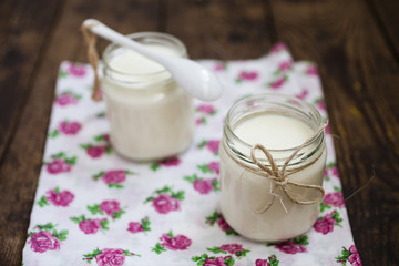 yogurt in small jars