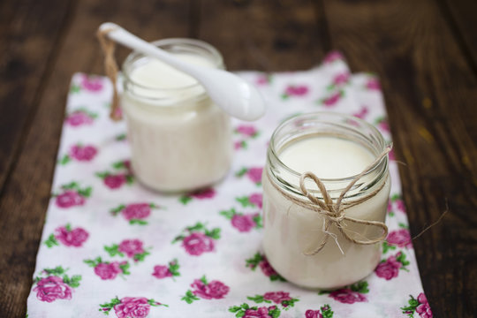 yogurt in small jars