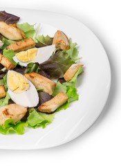 Caesar salad with eggs.