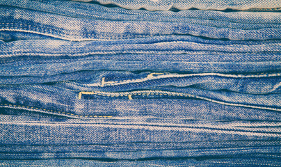 Close - up Stack of blue denim jean