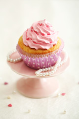 Delicious cupcake on table  close-up