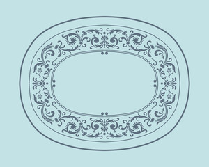 Vintage border frame with retro ornament pattern