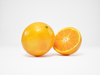 Orange on white background