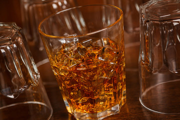 Glasses with whiskey